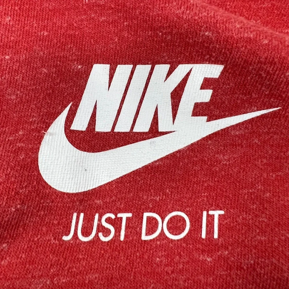 NIKE Full Zip Hoodie Womens Size M Red Gym Vintage Heathered Lightweight Gym
